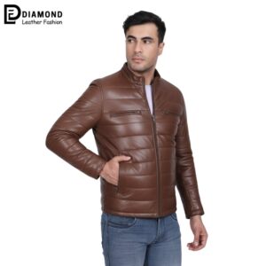 Bomber-Men-Dark-Brown-Leather-Jacket
