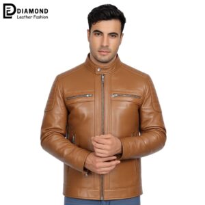 Boss-Men-Brown-Leather-Jacket