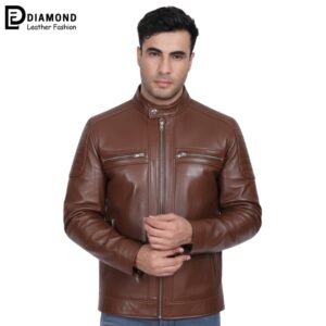 Boss-Men-Dark-Brown-Leather-Jacket